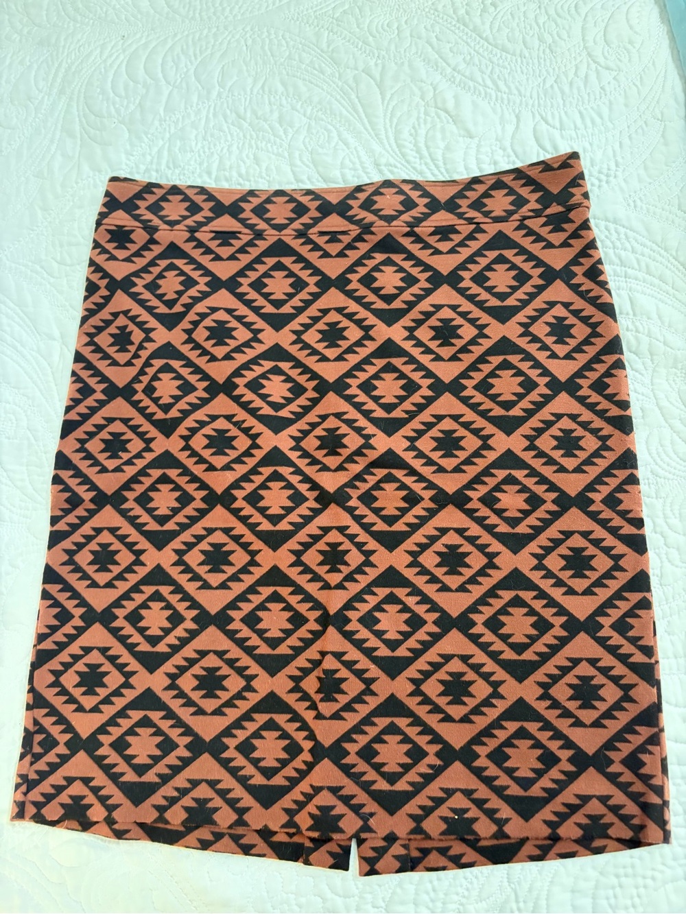 Lord & Taylor Brown and Black Geometric Skirt
